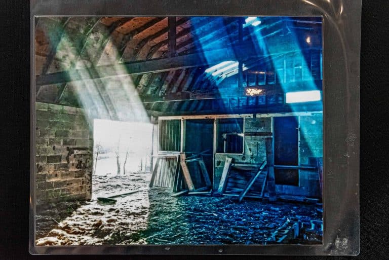 old barn interior sunlight